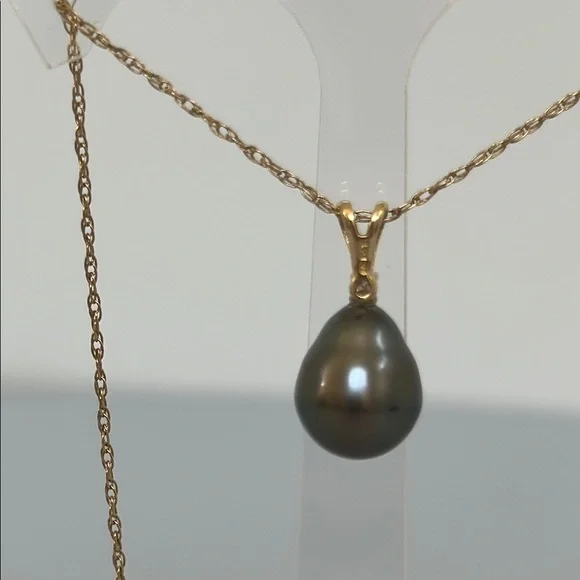 Mikimoto 14k real solid Gold Pearl Diamond Necklace - Picture 9 of 12